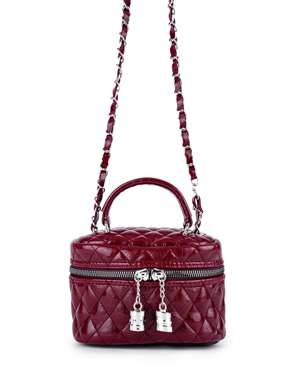 Suni Deri Almira Kadın Çapraz Çanta Bordo