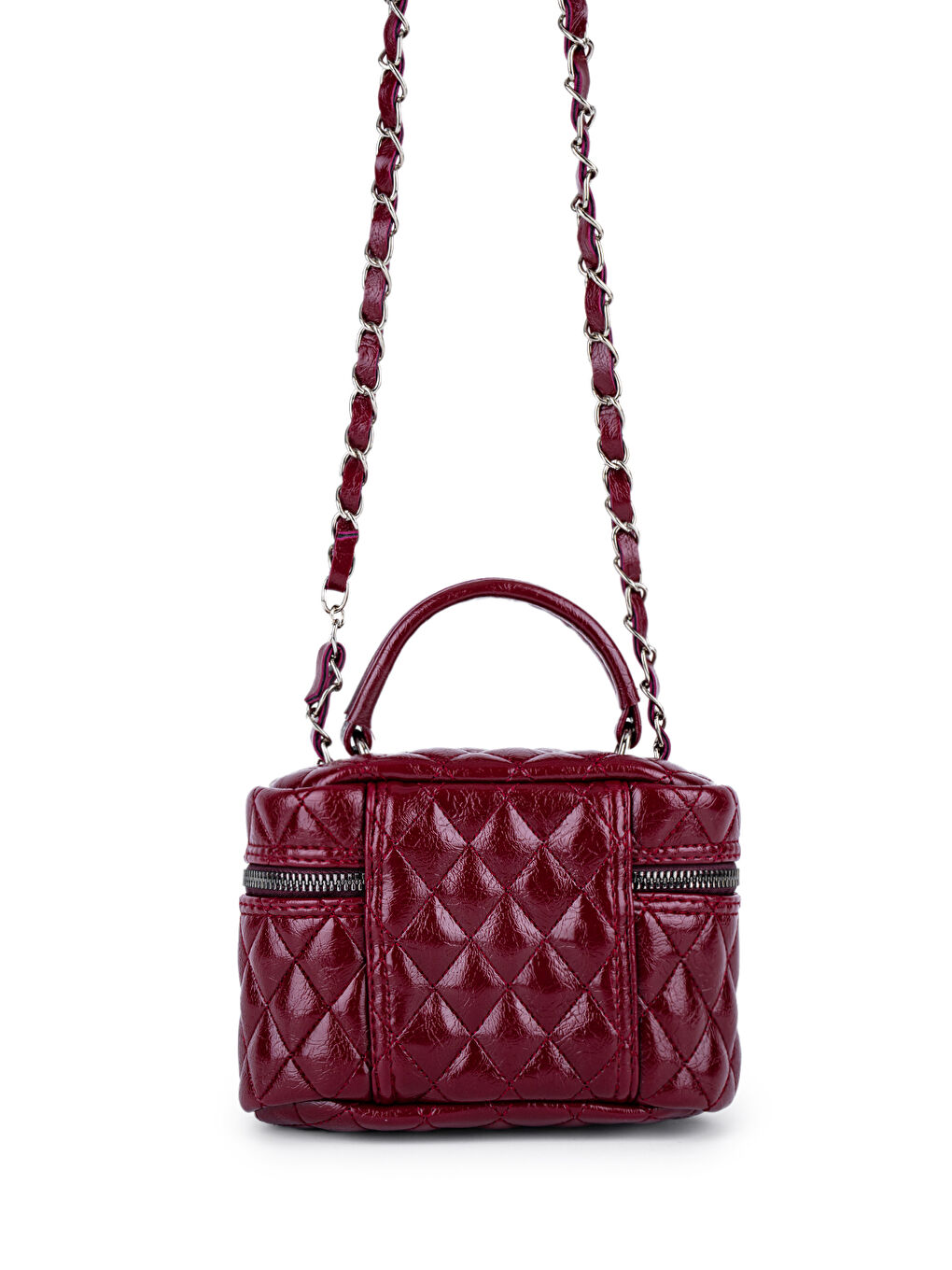 Suni Deri Almira Kadın Çapraz Çanta Bordo-4