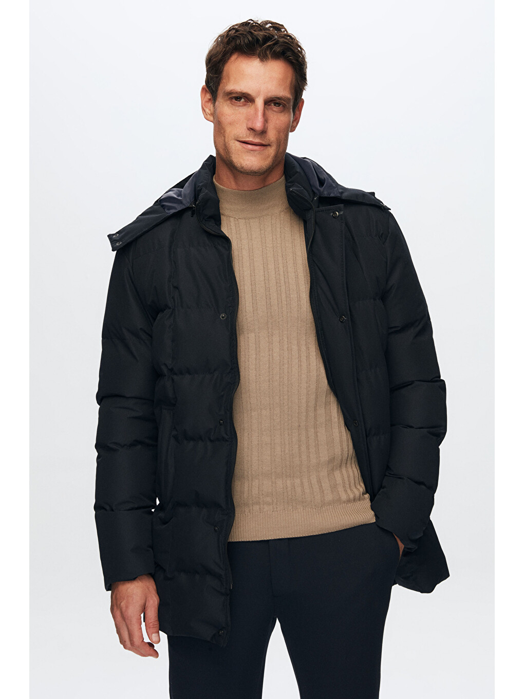 Regular Fit Lacivert Rüzgar Geçirmez Su İtici Kışlık Mont-1