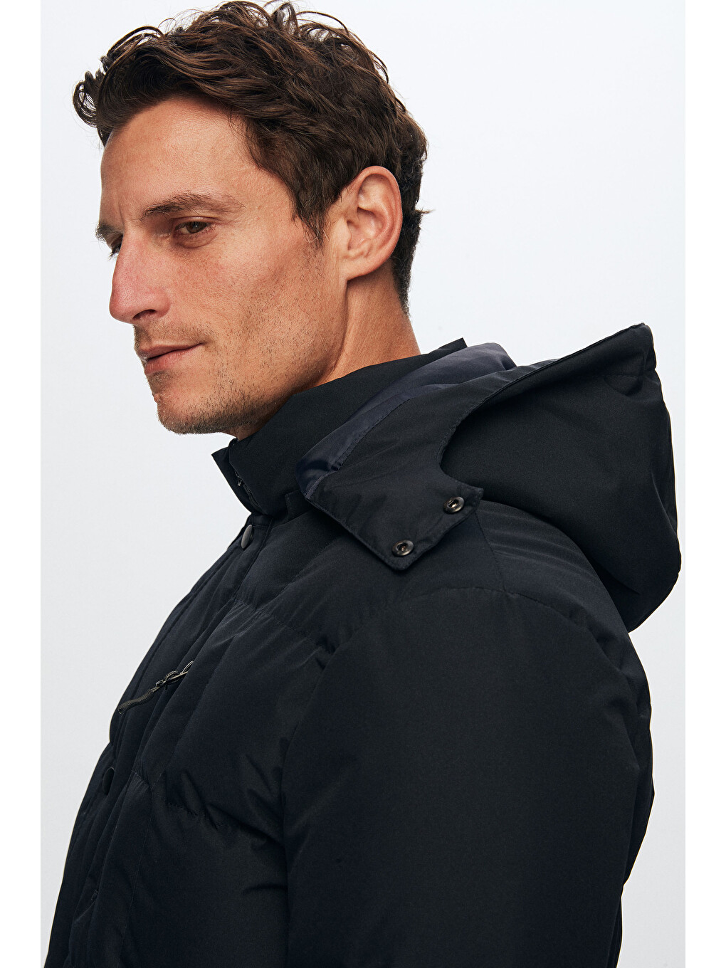 Regular Fit Lacivert Rüzgar Geçirmez Su İtici Kışlık Mont-4
