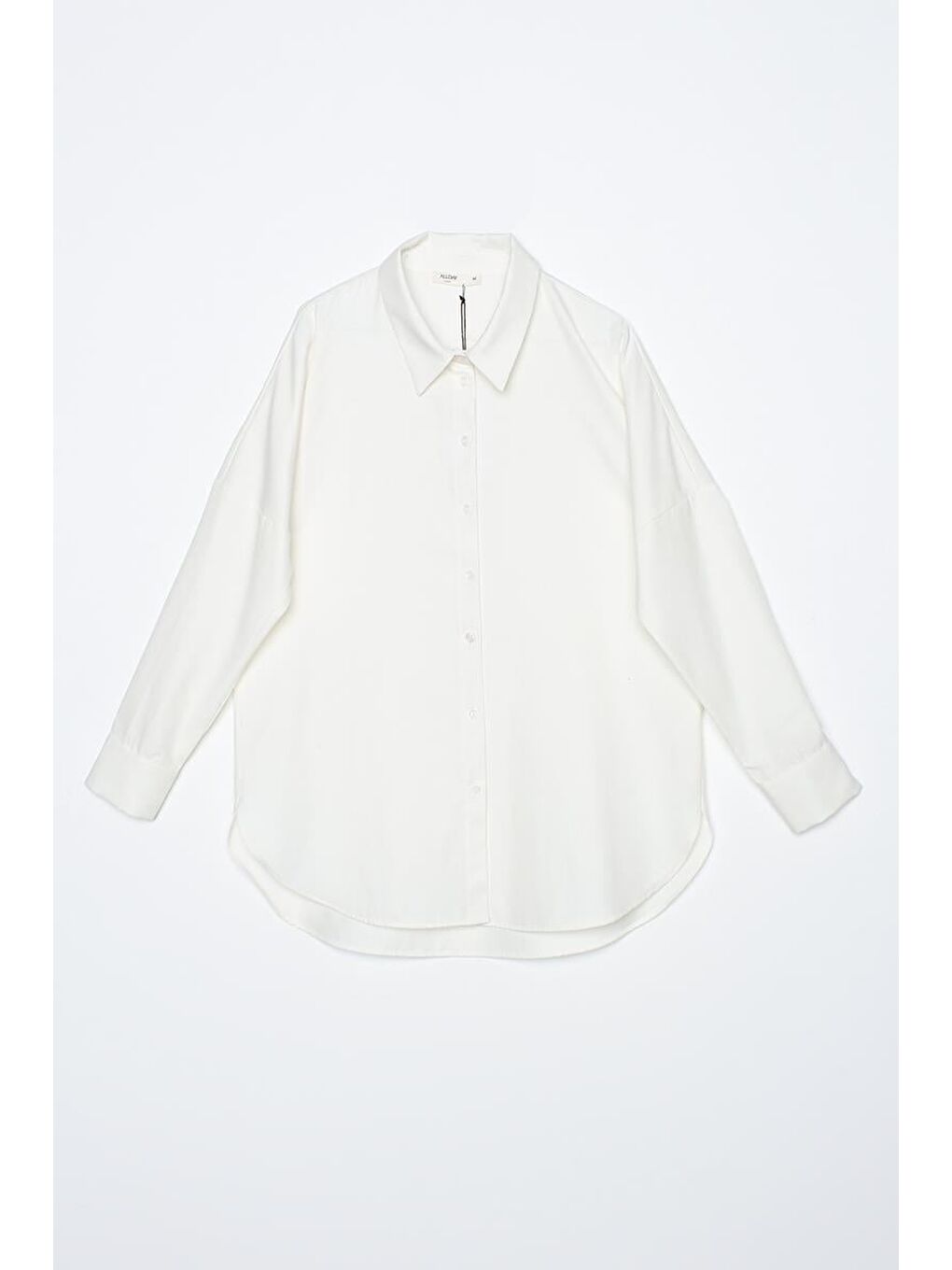 Ekru Oversize Basic Gömlek-6