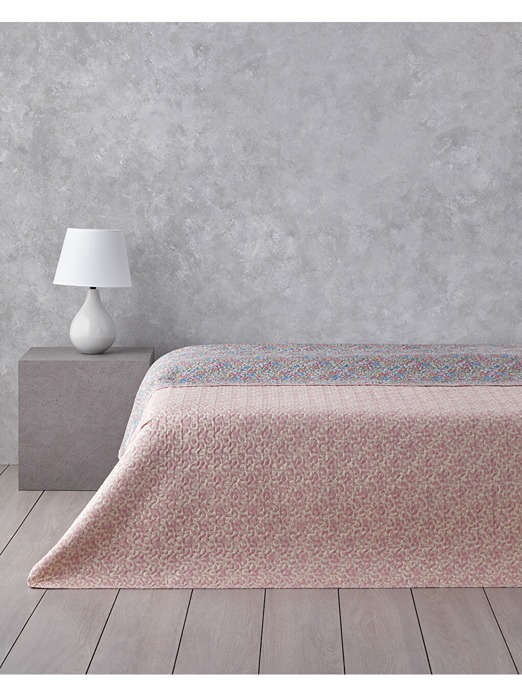 Floral Serenade Çift Kişilik Çok Amaçlı Örtü 200x220 Cm Mavi-1