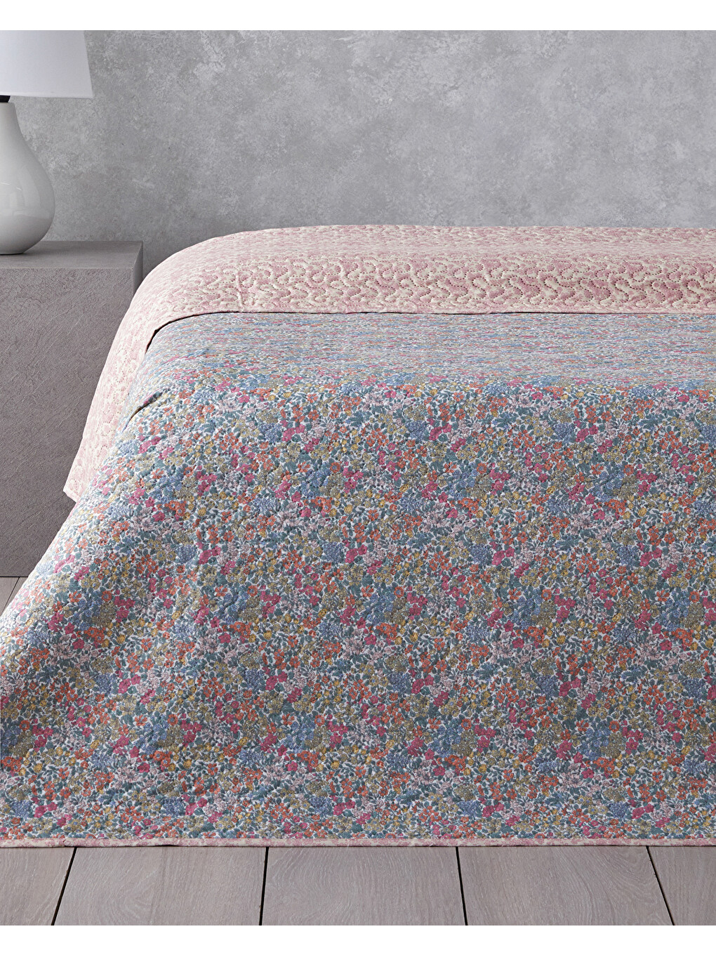 Floral Serenade Çift Kişilik Çok Amaçlı Örtü 200x220 Cm Mavi-2