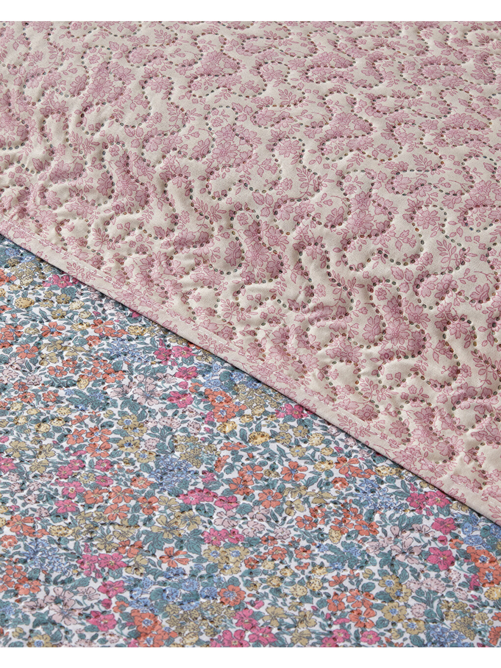 Floral Serenade Çift Kişilik Çok Amaçlı Örtü 200x220 Cm Mavi-3