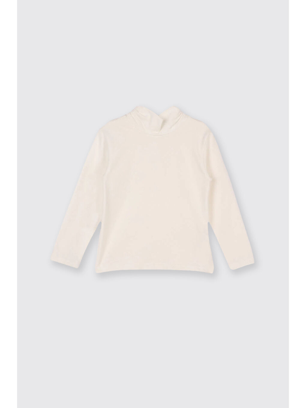 Kız Bebek Yumuşak Dokulu Uzun Kollu Ekru Tişört