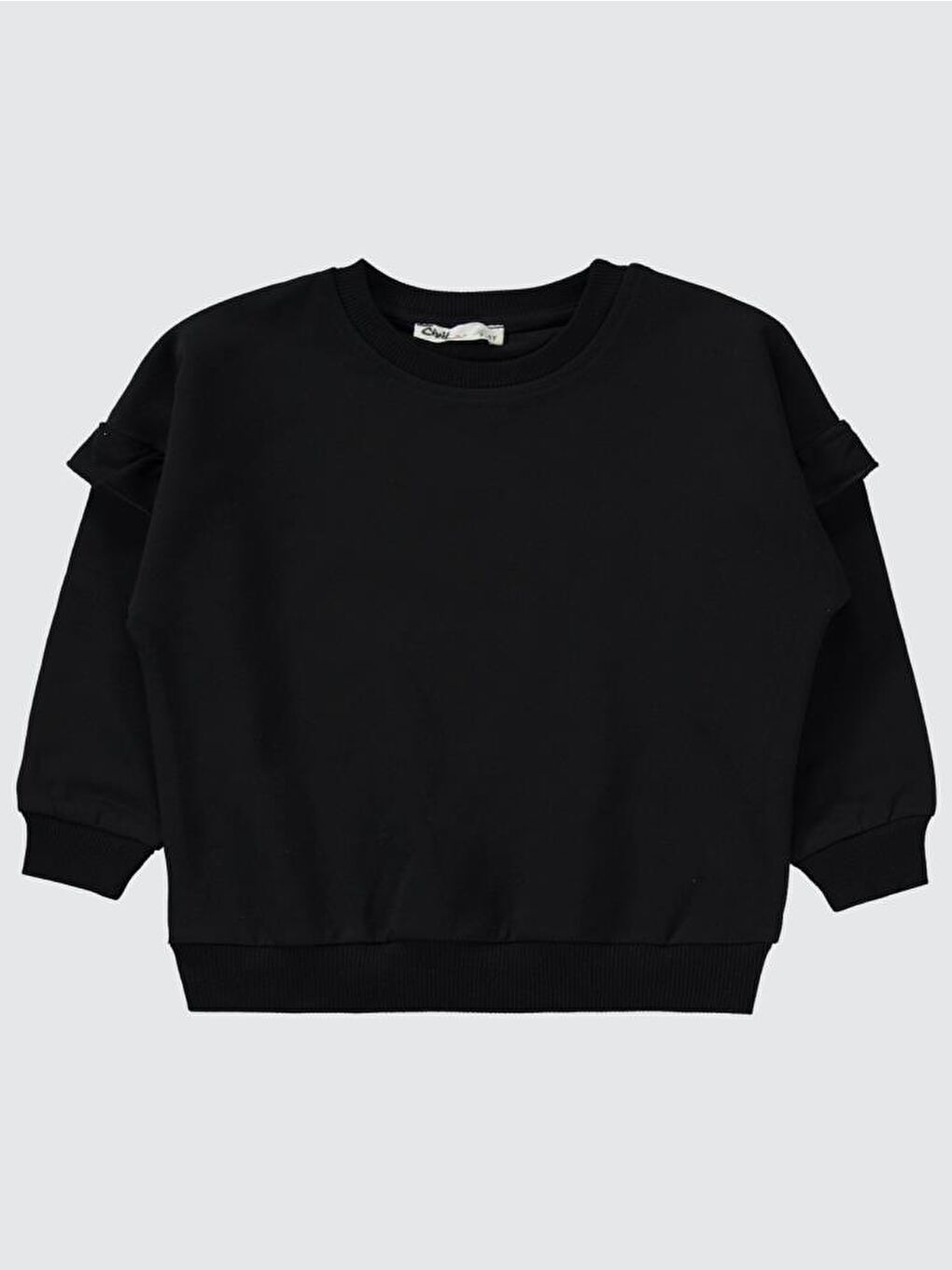 Girls Kolu Fırfırlı 2-5 Yaş Eşofman Takımı - Siyah 5-6 Yaş