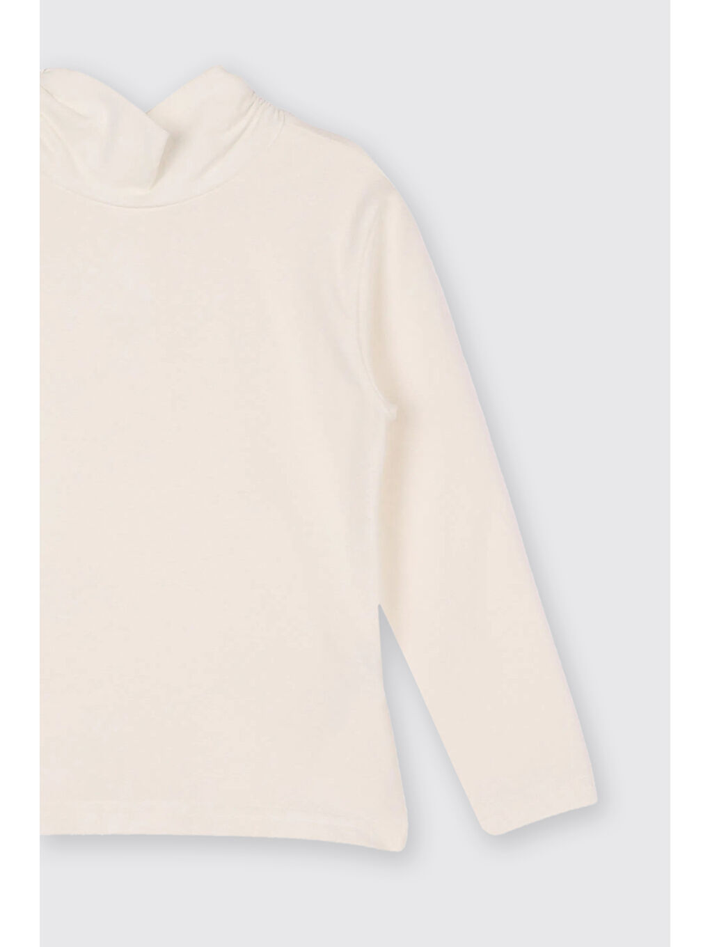 Kız Bebek Yumuşak Dokulu Uzun Kollu Ekru Tişört-2