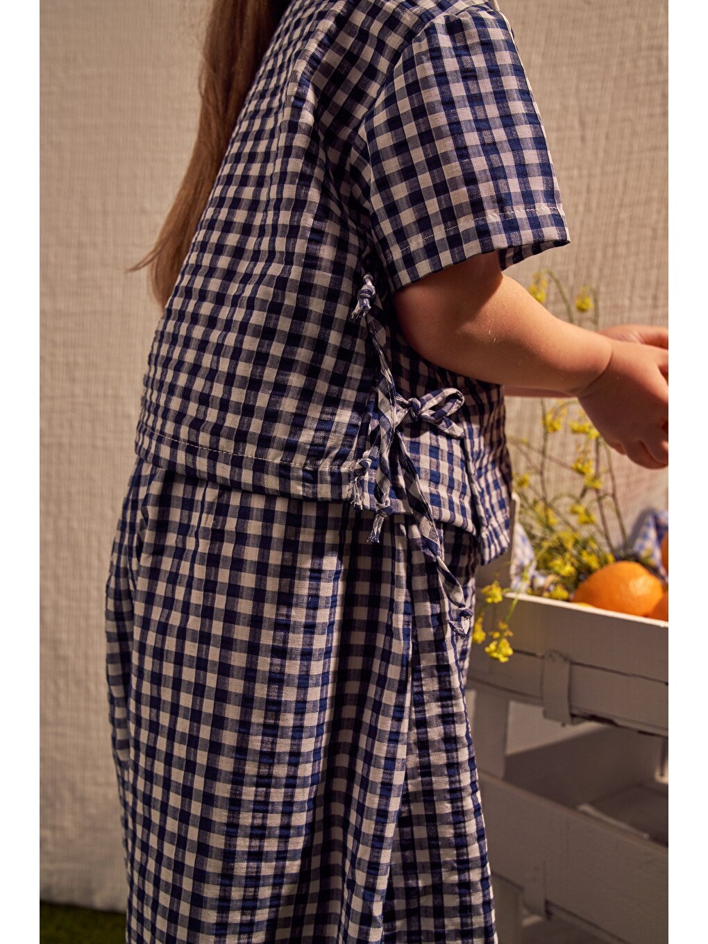 Lacivert Daisy Picnic Serisi Kruvaze Takım-3