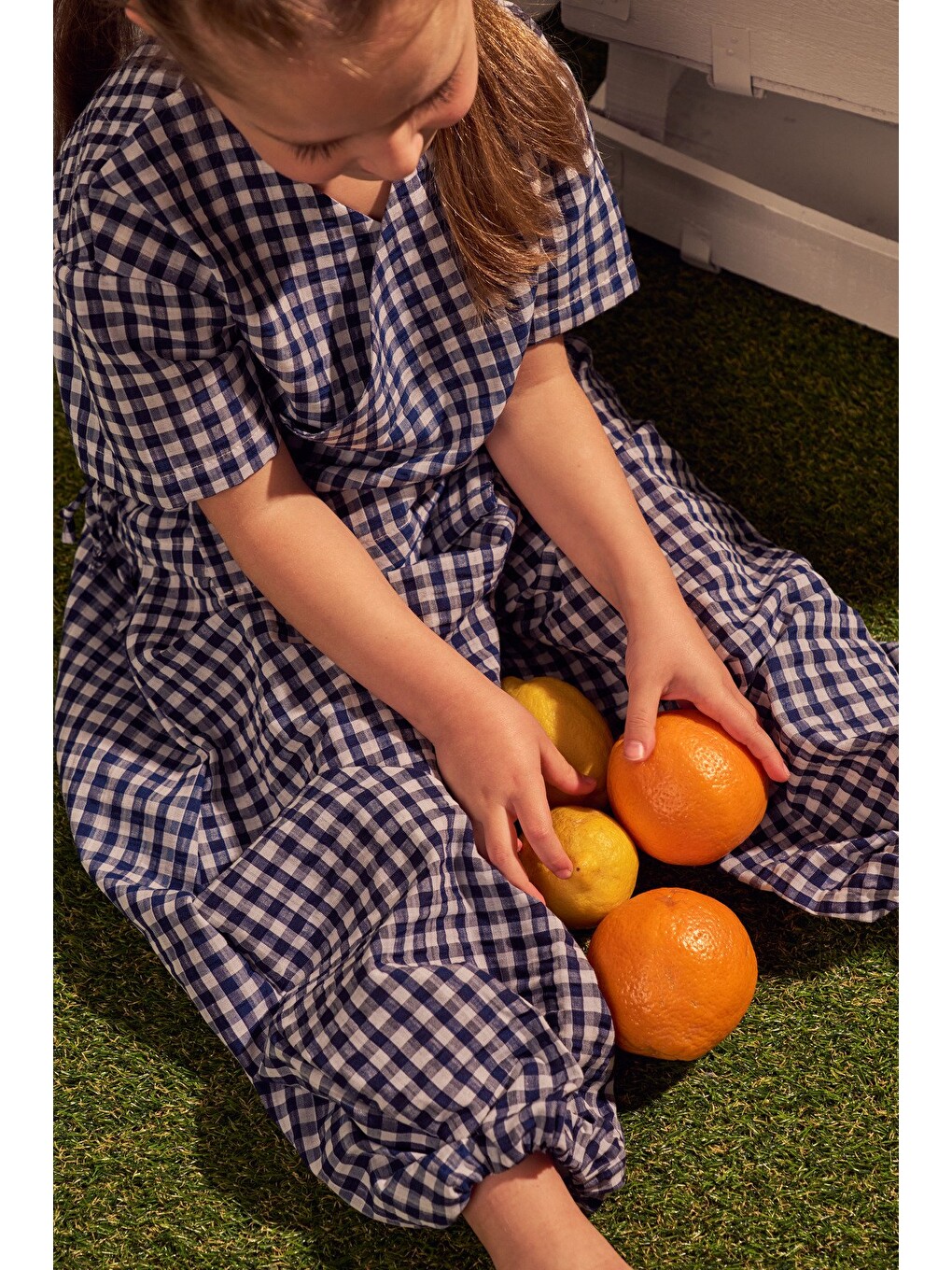 Lacivert Daisy Picnic Serisi Kruvaze Takım-6