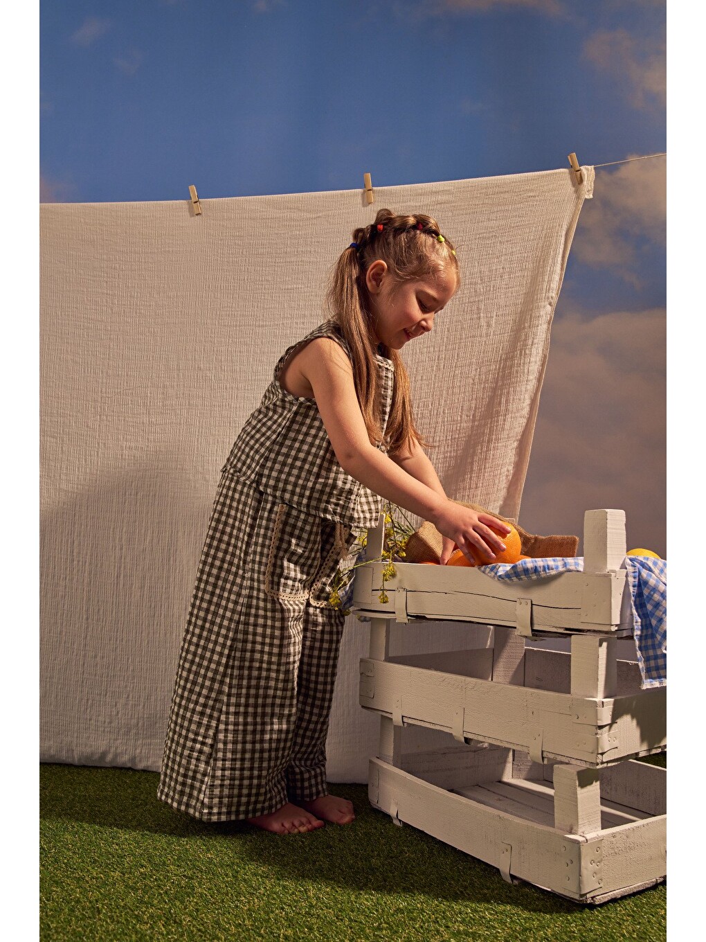 Haki Daisy Picnic Serisi Fisto Detayli İkili takım-5