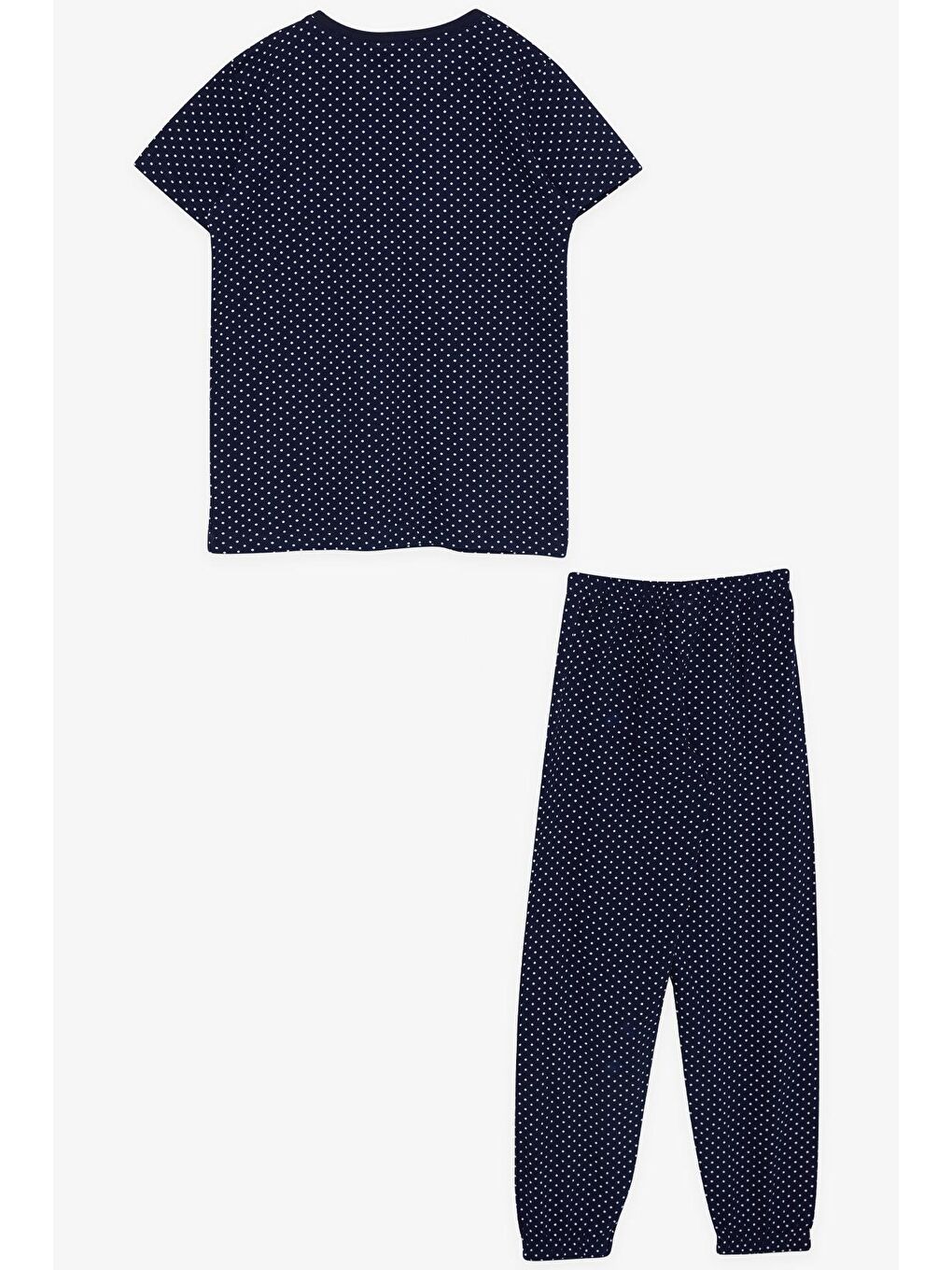 Kız Çocuk Pijama Takımı Puantiye Desenli Lacivert (4-8 Yaş)-1