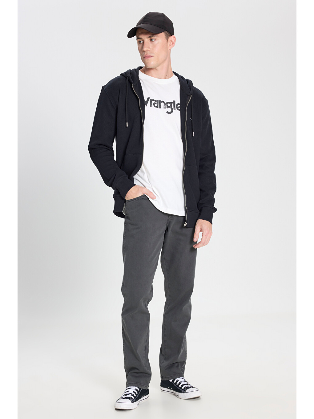 Siyah Regular Fit Normal Kesim Kapüşonlu %100 Pamuk Sweatshirt Ceket-2