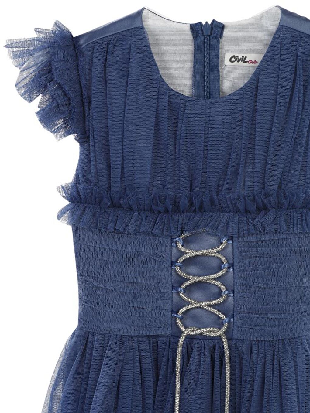 İndigo Girls Bağcıklı 6-14 Yaş Abiye - Mavi 6-7 Yaş-2