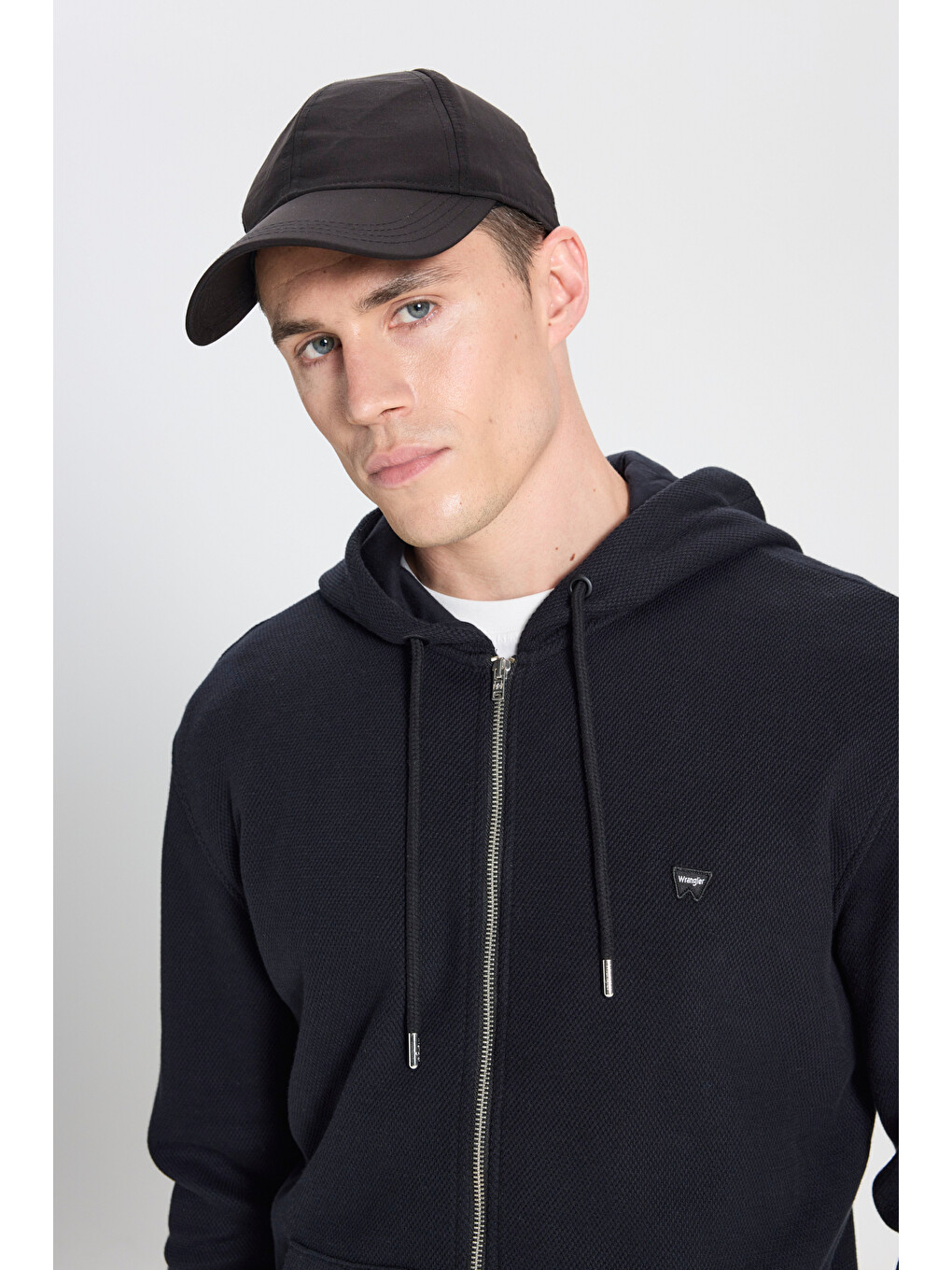 Siyah Regular Fit Normal Kesim Kapüşonlu %100 Pamuk Sweatshirt Ceket-5