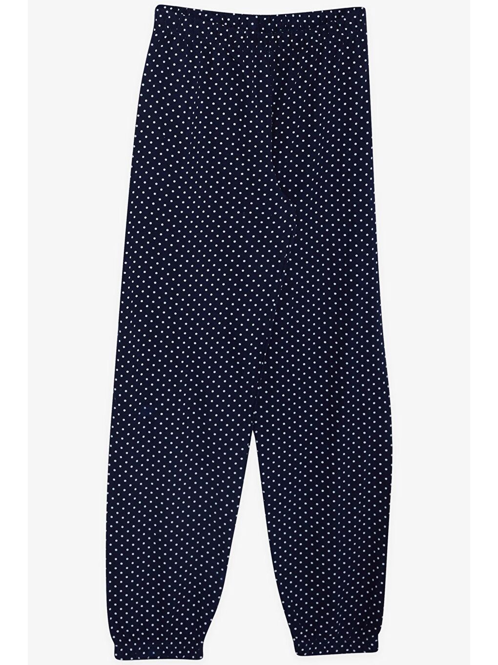 Kız Çocuk Pijama Takımı Puantiye Desenli Lacivert (4-8 Yaş)-3