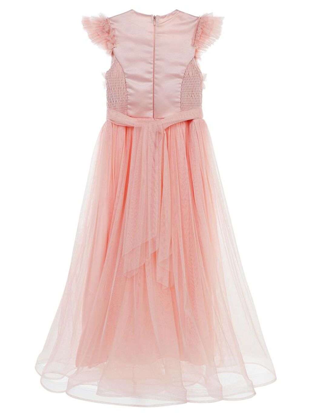 Pembe Girls Bağcıklı 6-14 Yaş Abiye - Pudra 6-7 Yaş