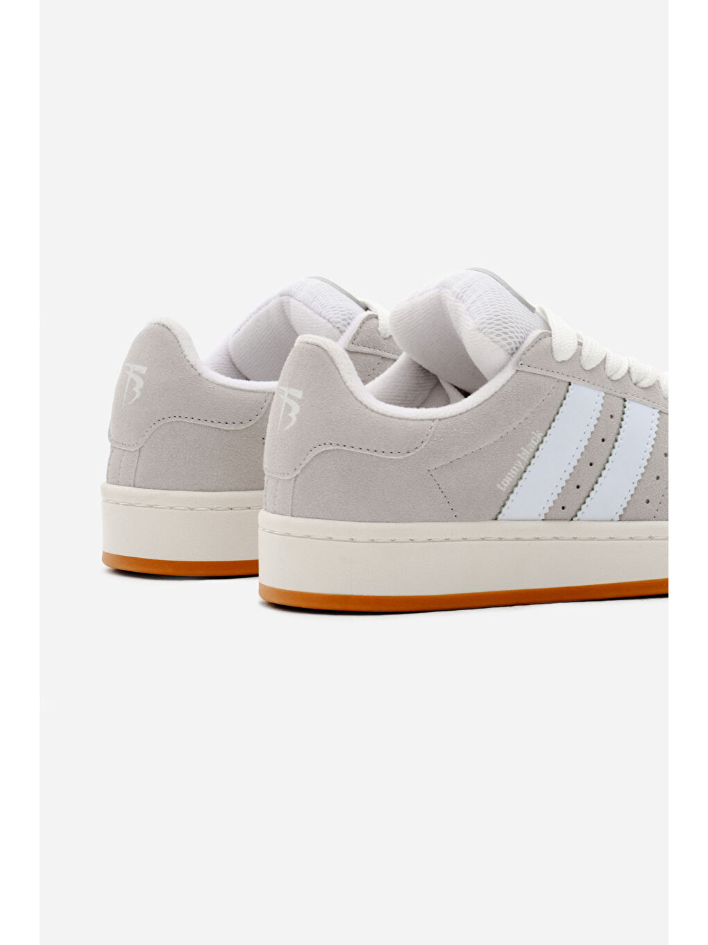 Kadın Gri Termo Taban Yanı Şeritli Bağcıklı Spor Ayakkabı-4