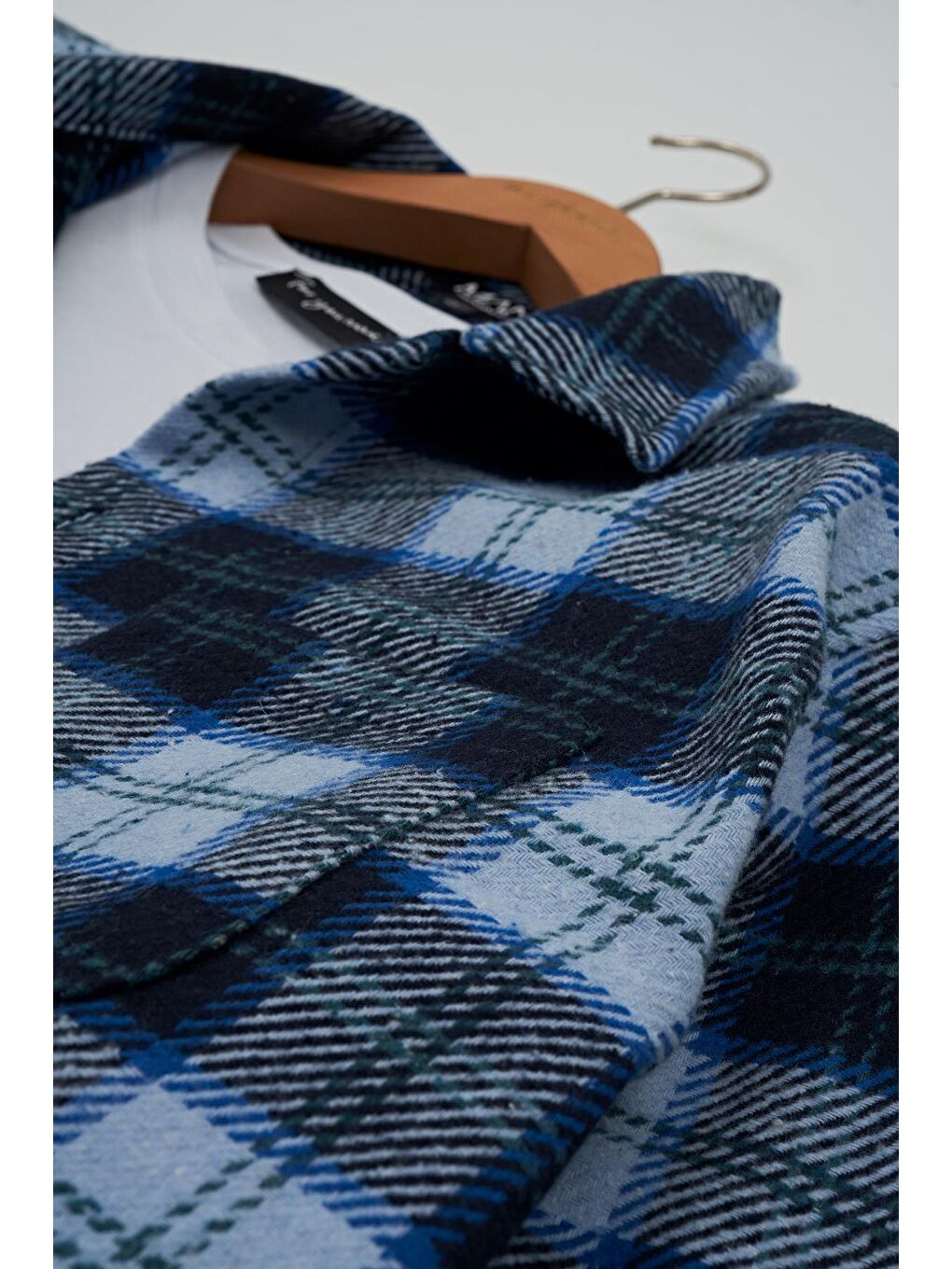 Flanel Regular Mavi Kareli Gömlek-3