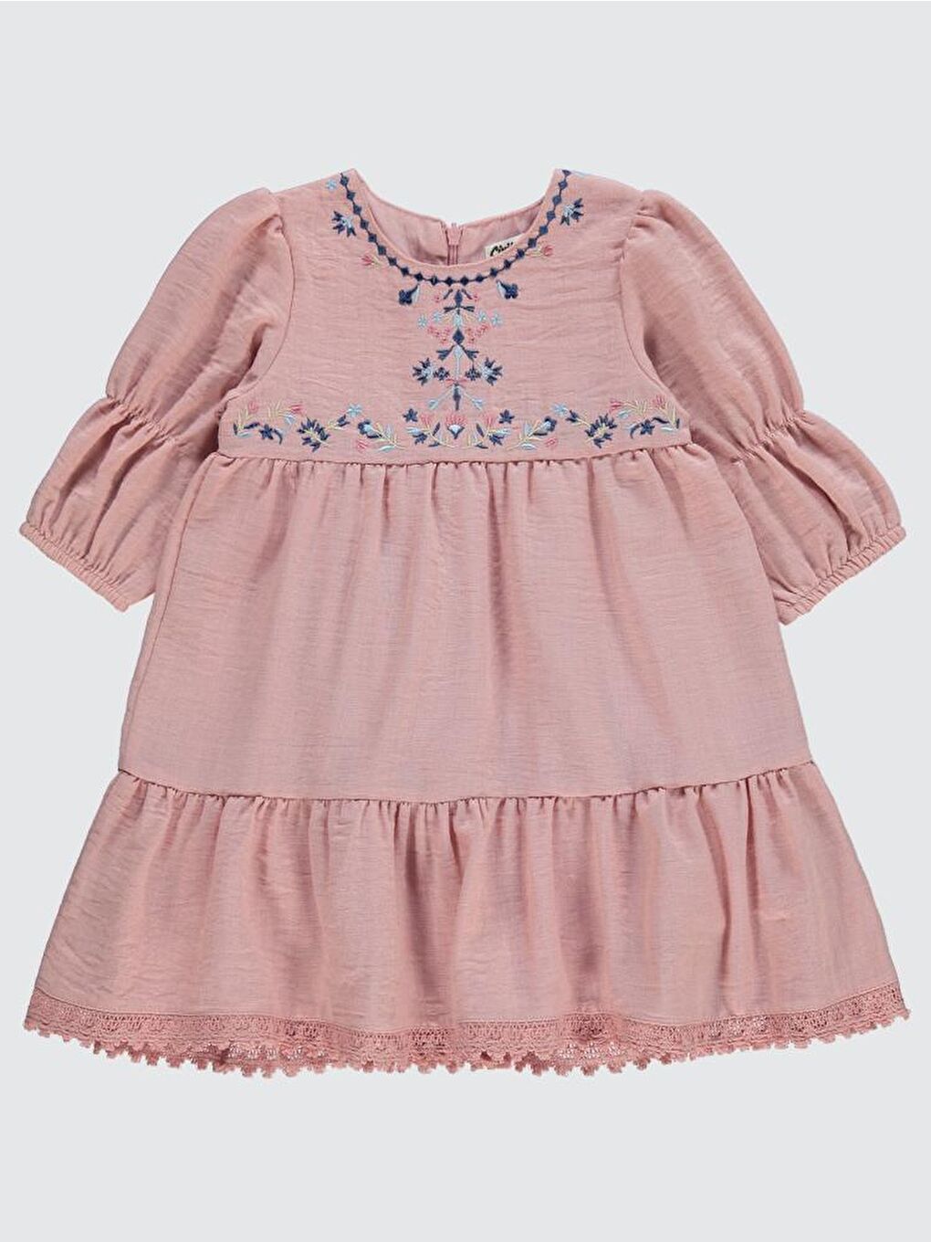 Girls Nakışlı 2-5 Yaş Elbise - Pembe2-3 Yaş