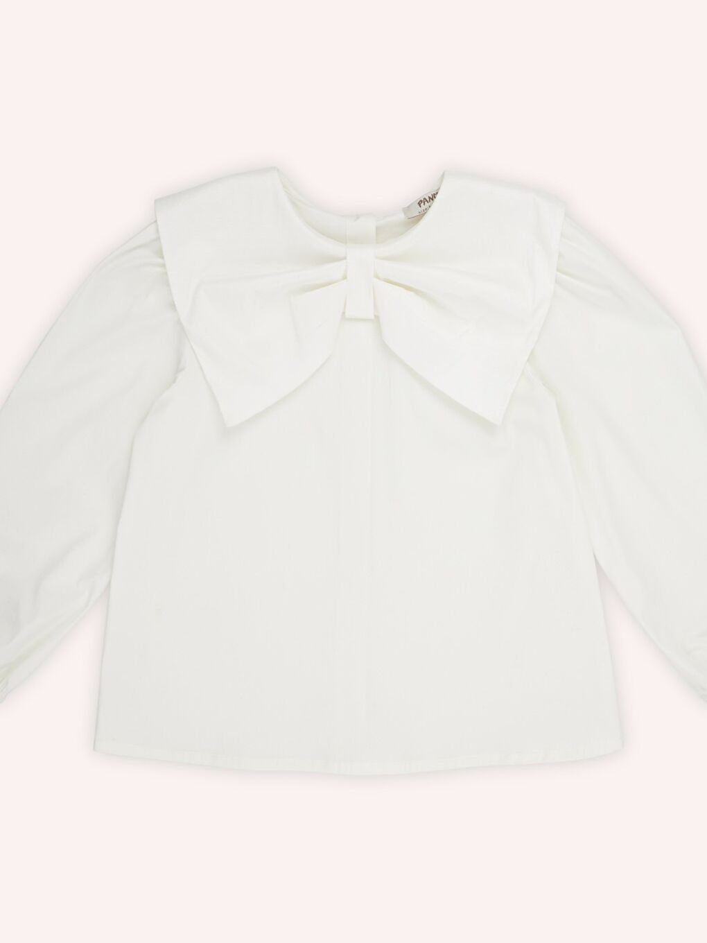 Kız Çocuk Fiyonk Detaylı Beyaz Bluz-1