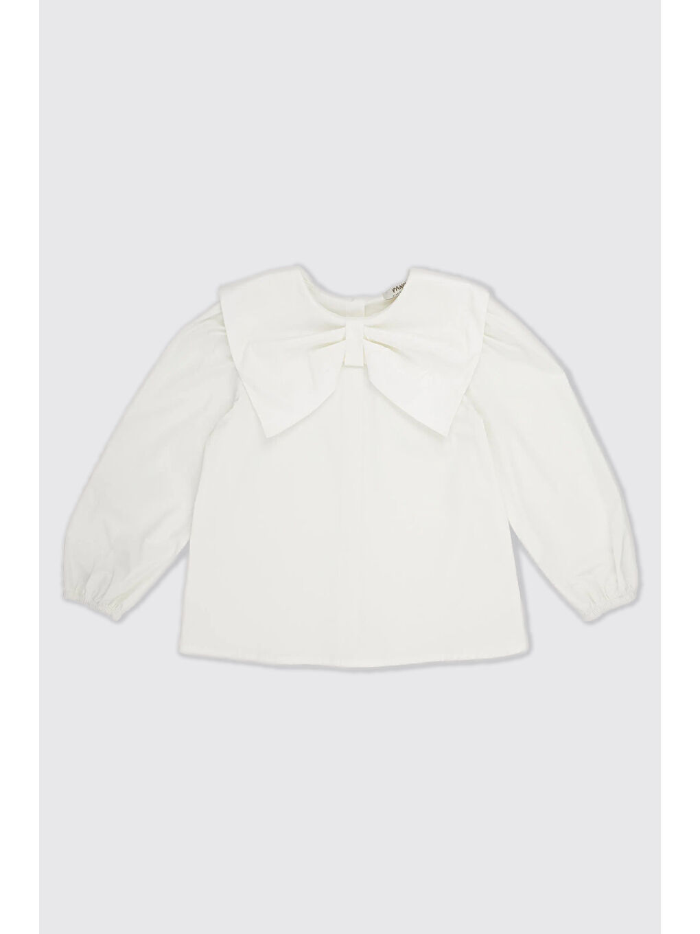 Kız Çocuk Fiyonk Detaylı Beyaz Bluz-5