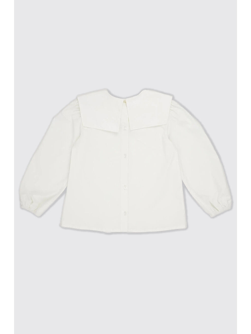 Kız Çocuk Fiyonk Detaylı Beyaz Bluz-6