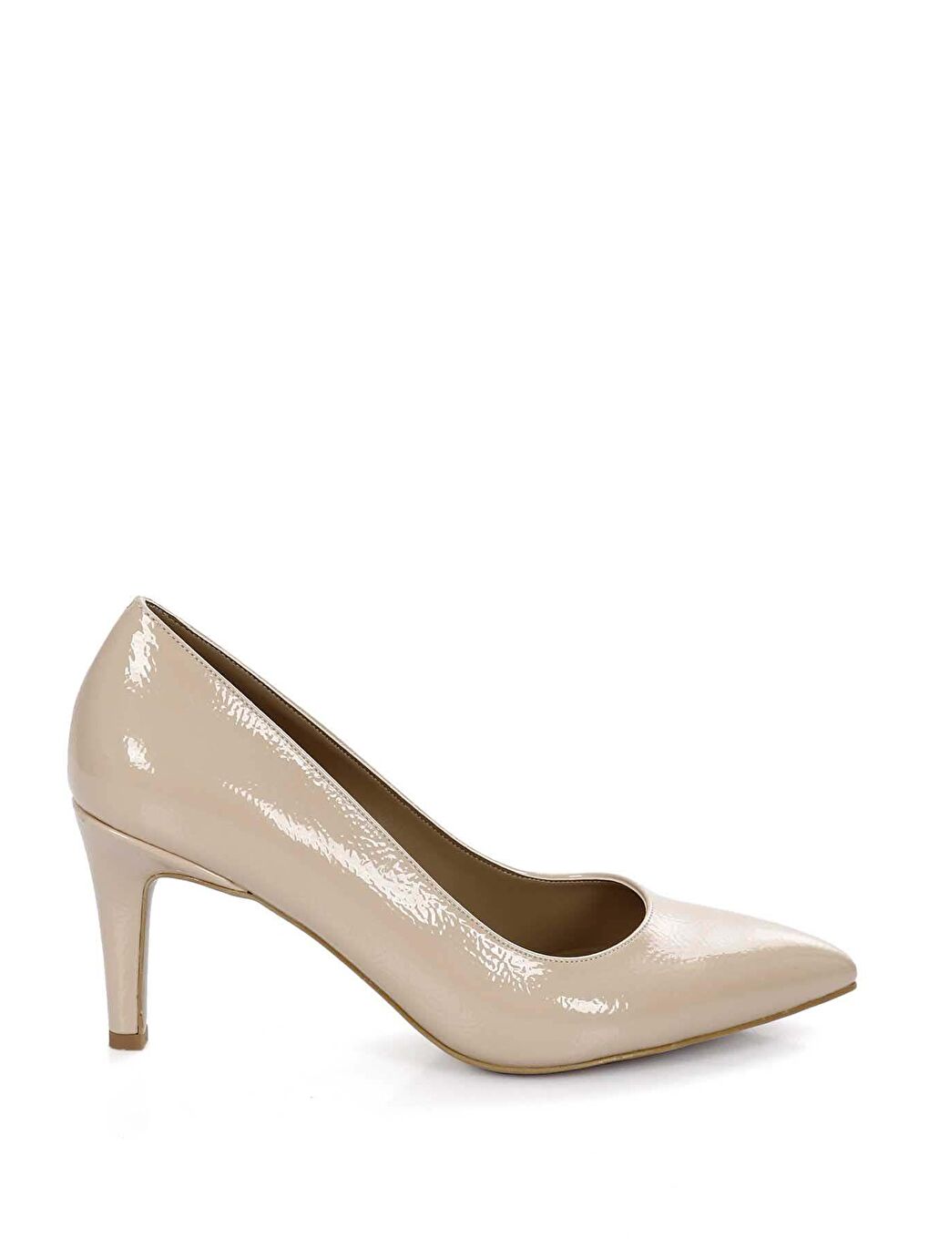 Bej Sivri Burun İnce Ökçe Kadın Topuklu Ayakkabı 37170-3