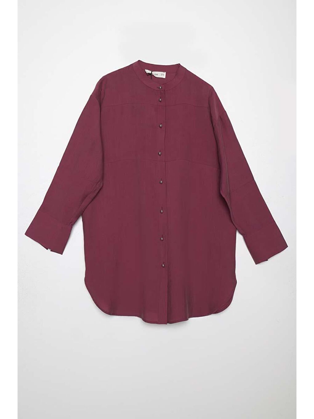 Mürdüm-Metal Düğmeli Gömlek-6