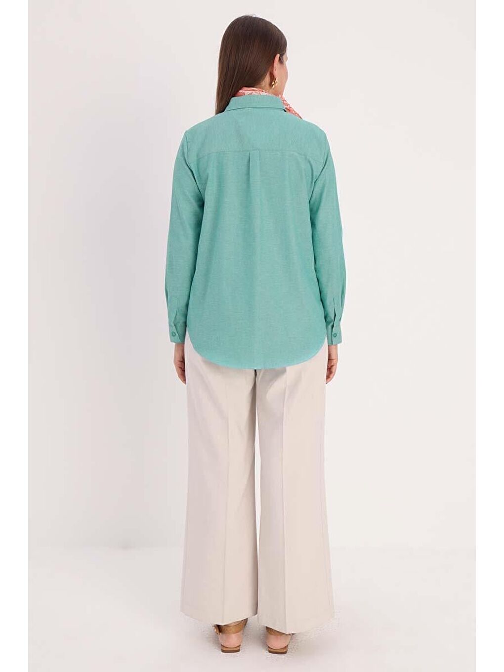 Yeşil Basic Gizli Patlı Gömlek-1