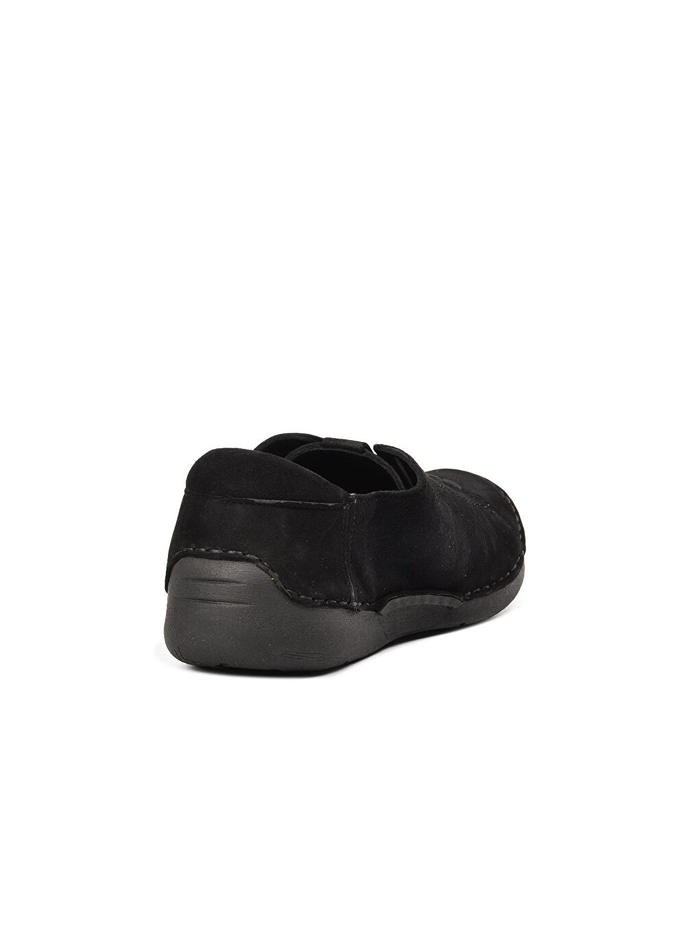 Siyah Deri Bağcıklı Kadın Sneaker Ayakkabı 44186-3