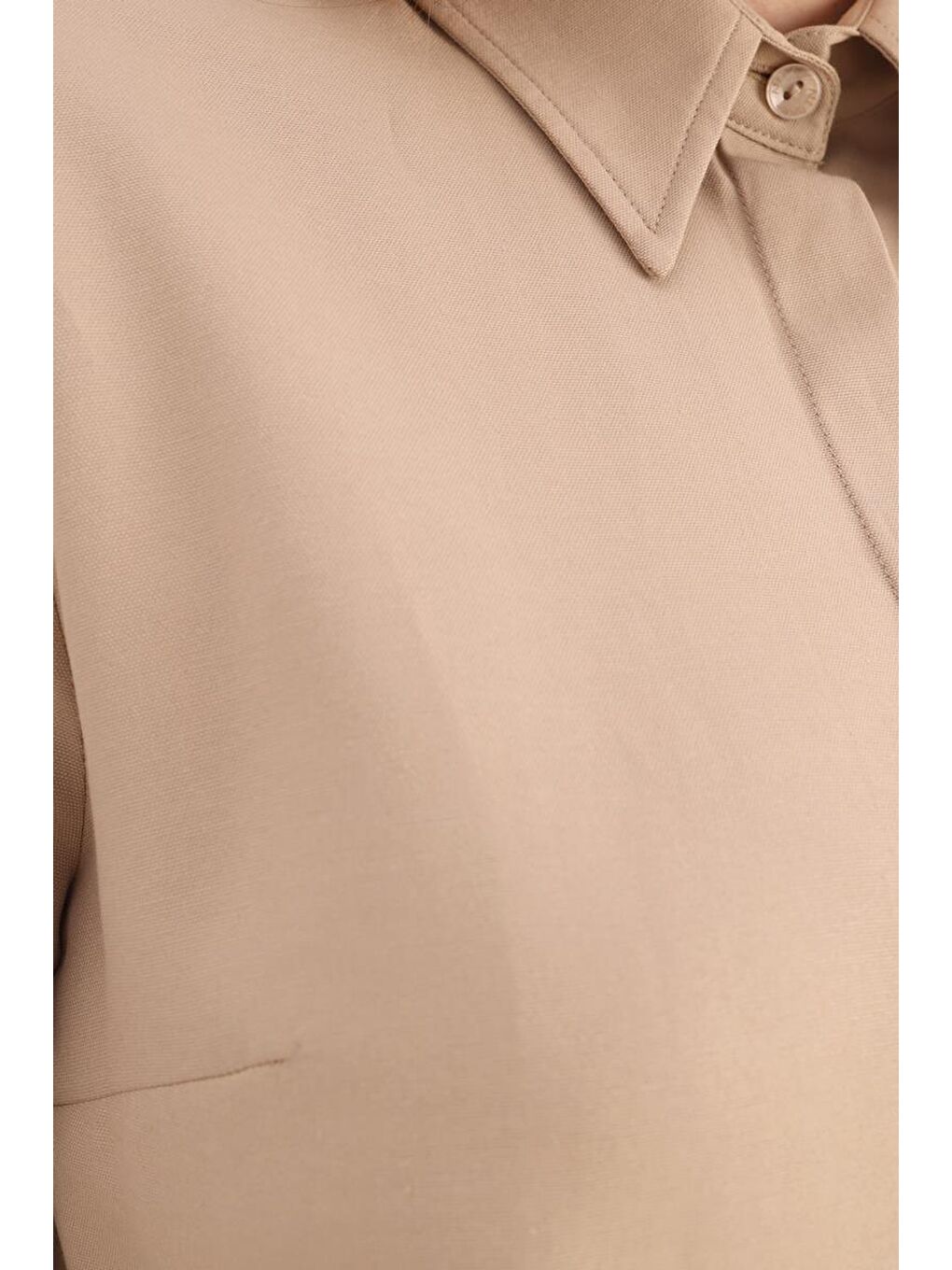 Bej Taş Basic Gizli Patlı Gömlek-4