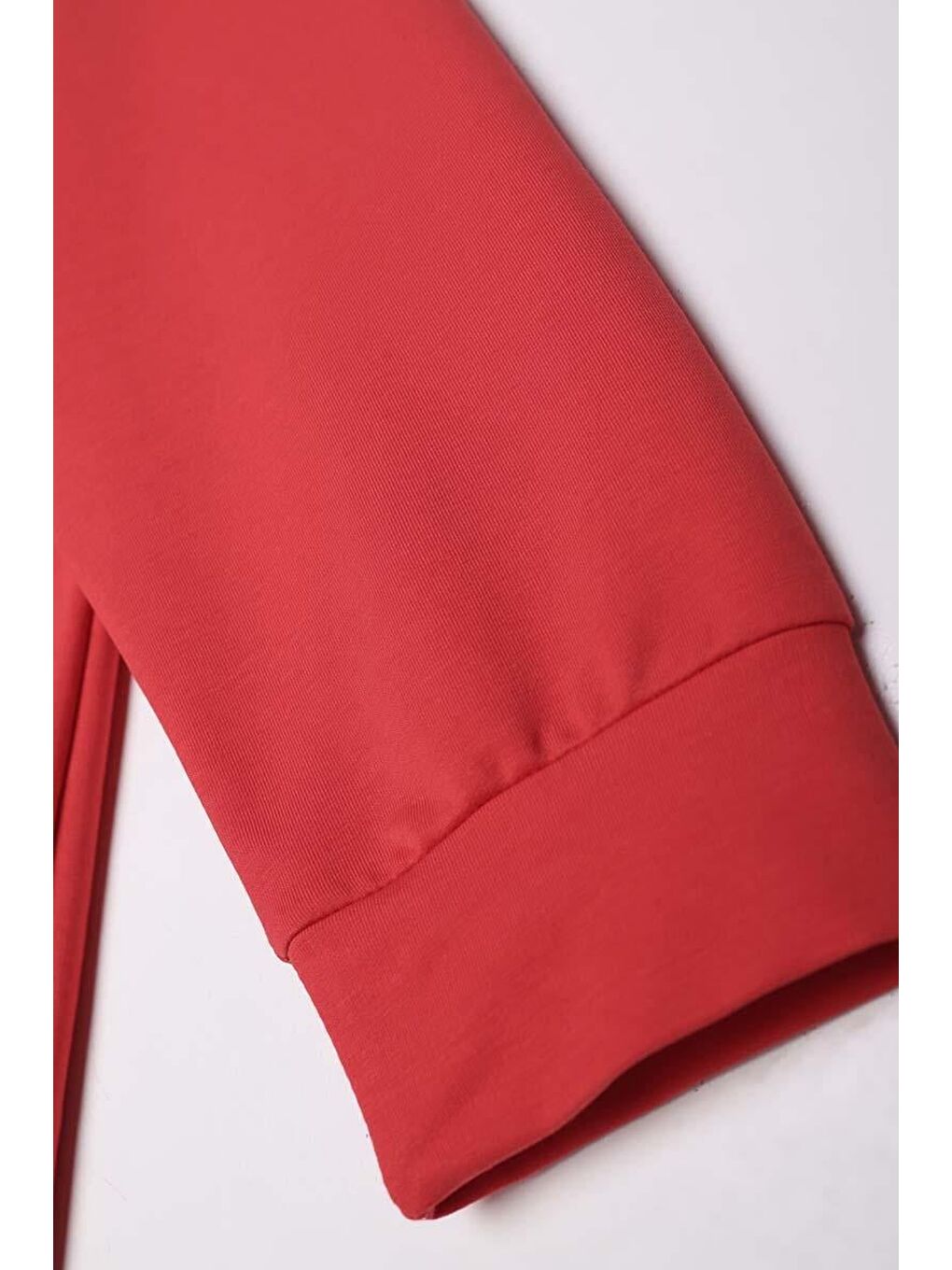 Kırmızı-Bisiklet Yaka Reglan Kol Elastanlı Sweat-6