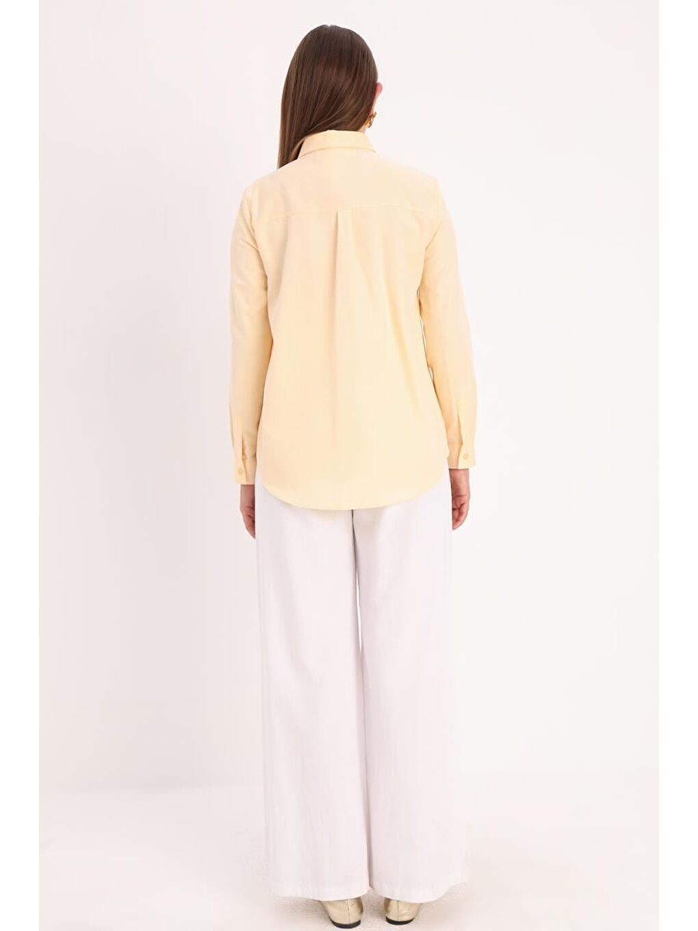 Sarı Basic Gizli Patlı Gömlek-3