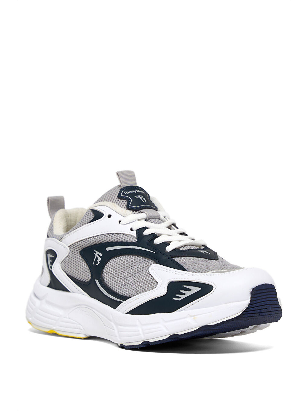 Unisex Gri Lacivert Rahat Kalıp Yüksek Faylon Taban Bağcıklı Spor Ayakkabı