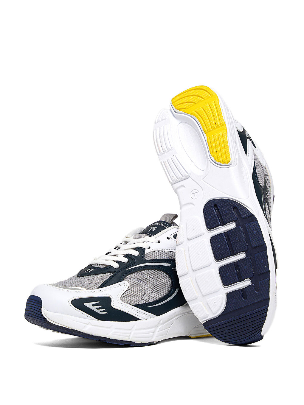 Unisex Gri Lacivert Rahat Kalıp Yüksek Faylon Taban Bağcıklı Spor Ayakkabı-2