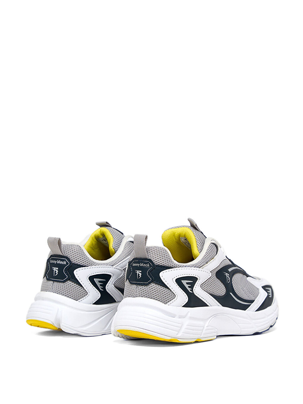 Unisex Gri Lacivert Rahat Kalıp Yüksek Faylon Taban Bağcıklı Spor Ayakkabı-3