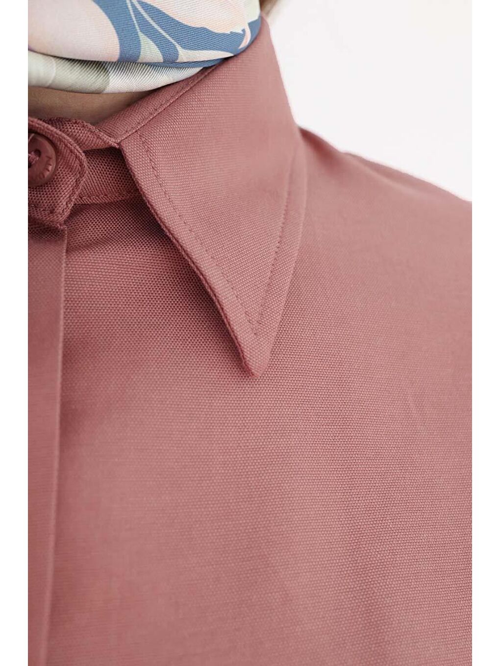 Pembe Gül Kurusu Basic Gizli Patlı Gömlek-4