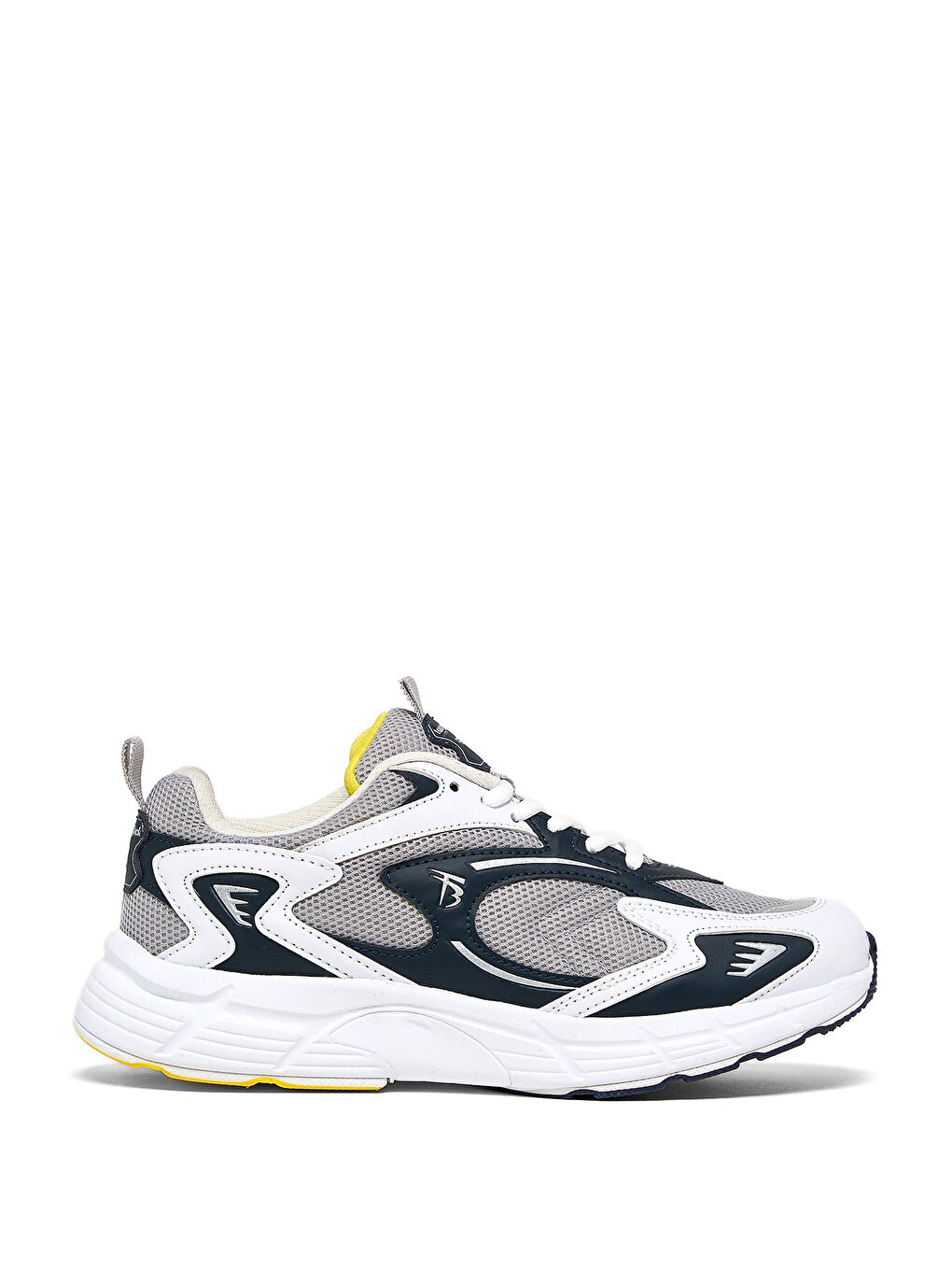 Unisex Gri Lacivert Rahat Kalıp Yüksek Faylon Taban Bağcıklı Spor Ayakkabı-4