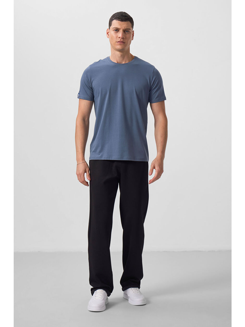 Petrol Erkek Basic Kısa Kol Standart Kalıp Bisiklet Yaka Tişört - 87911-1