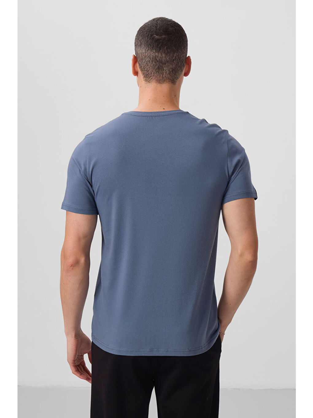 Petrol Erkek Basic Kısa Kol Standart Kalıp Bisiklet Yaka Tişört - 87911-4