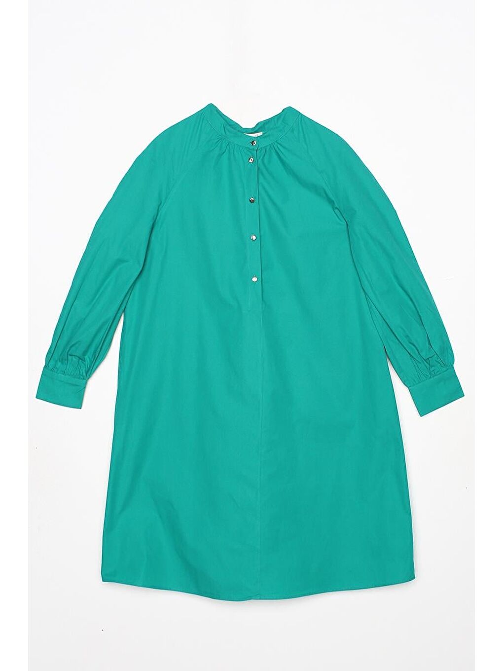 Yeşil01 Hakim Yaka Yarım Patlı %100 Pamuklu Tunik-5