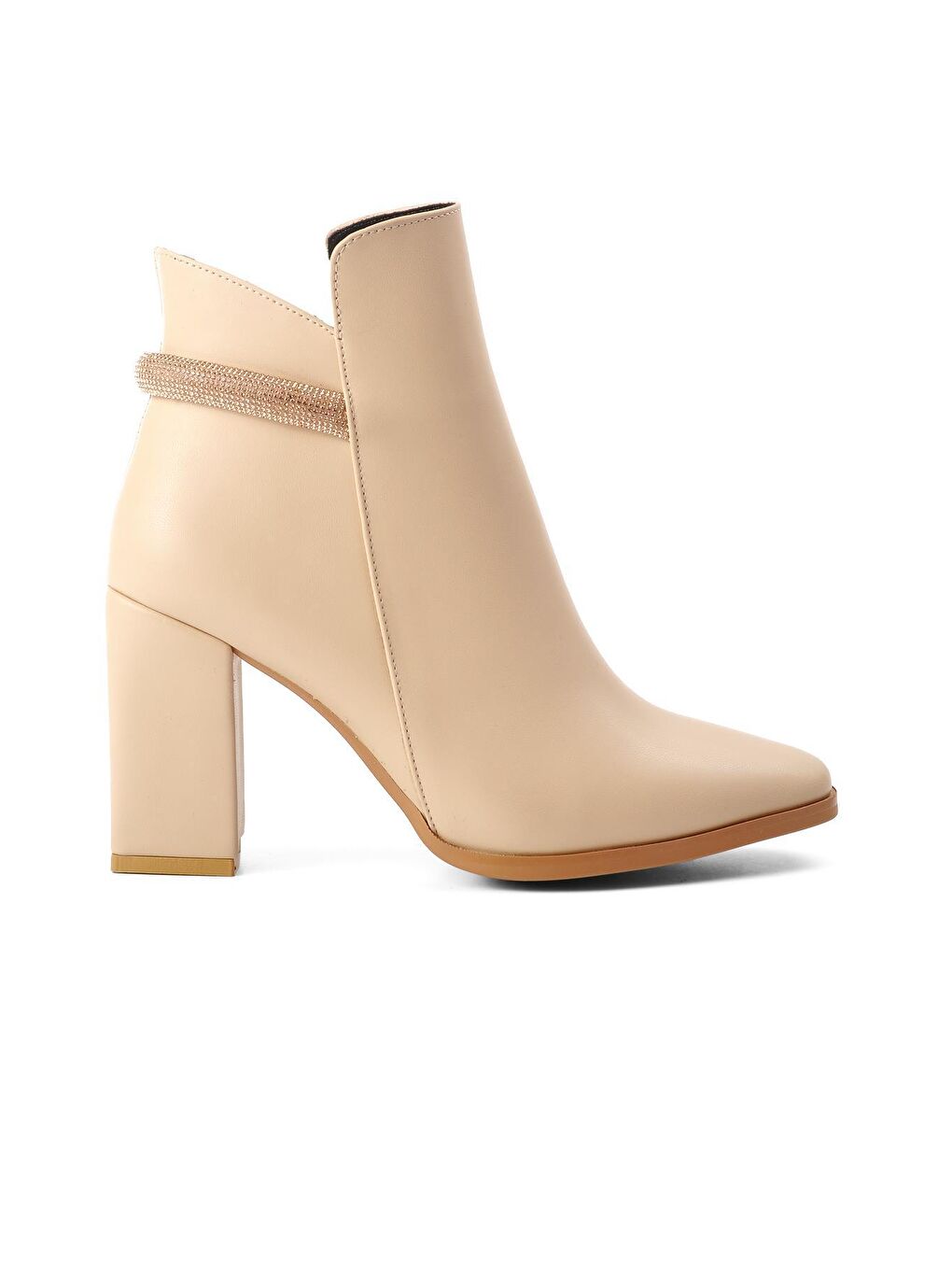 Bej K1037 Ten Kadın Topuklu Bot