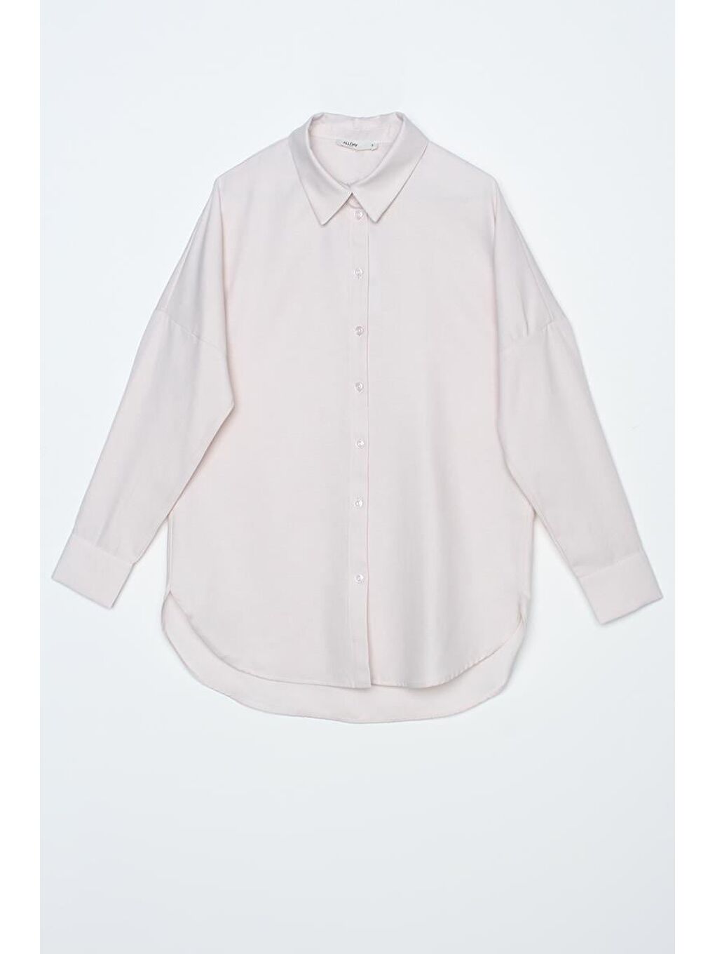 Açık Pembe Oversize Basic Gömlek-6