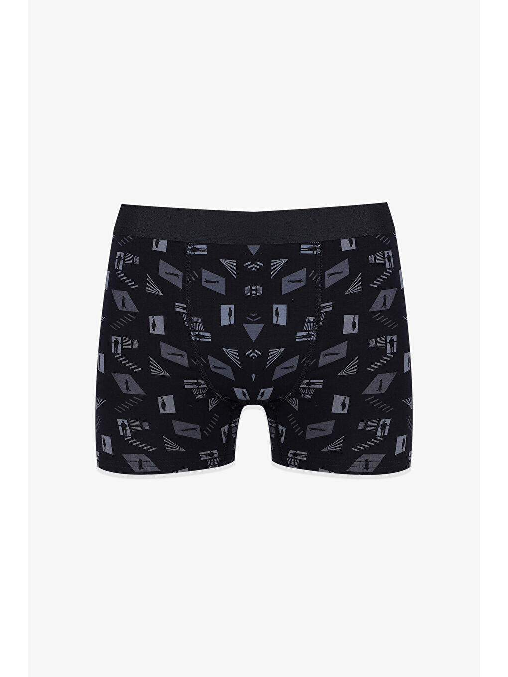 Gri Erkek Tekli Desenli Pamuklu Boxer-2