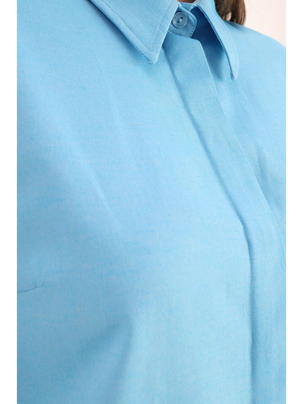 Turkuaz Basic Gizli Patlı Gömlek-4
