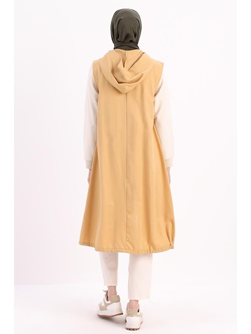 Sarı Kapüşonlu Çıtçıtlı Yelek-3