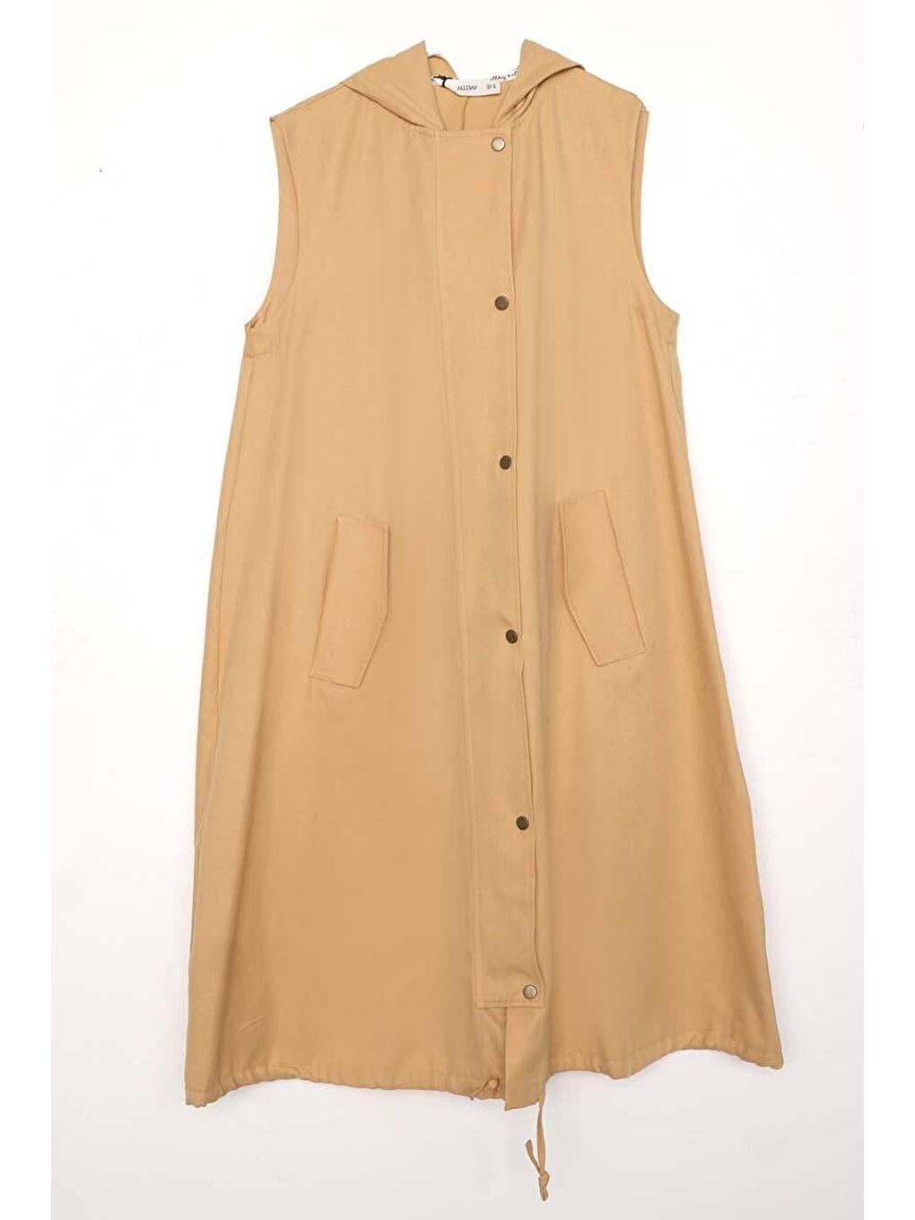 Sarı Kapüşonlu Çıtçıtlı Yelek-6