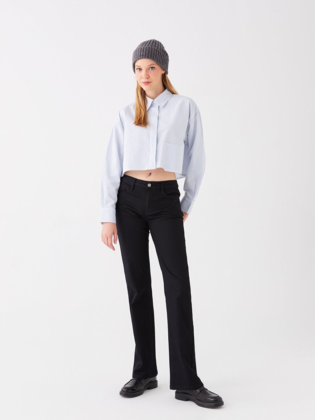 Çizme Paça Siyah Elastanlı Denim Pantolon Bg09-1