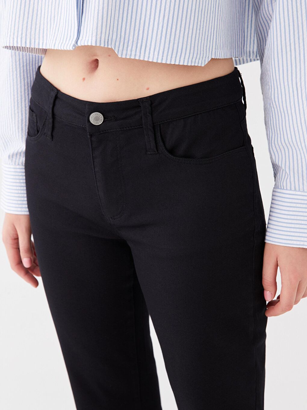 Çizme Paça Siyah Elastanlı Denim Pantolon Bg09-3