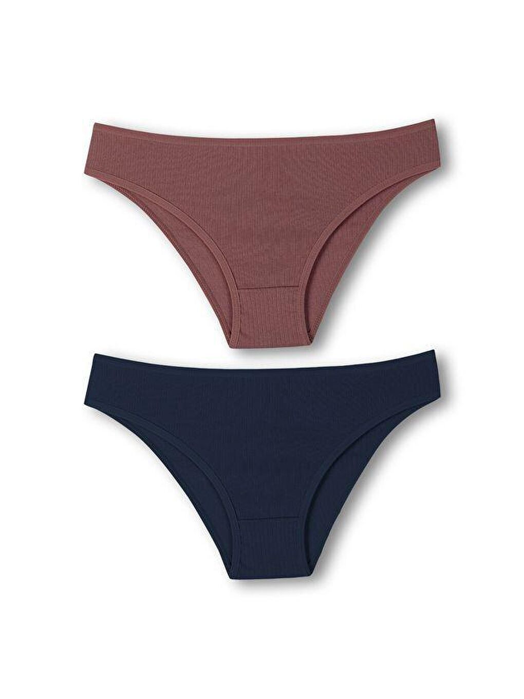 Lacivert Pamuklu Fitilli Dokulu Slip Kadın Külot 2'li